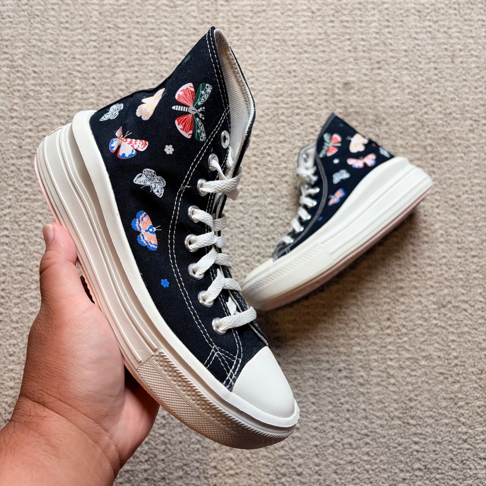Converse Chuck Taylor All Star Move Platform Butterfly Black A05994C Womens 7